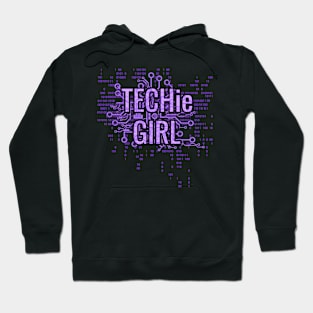 TECHie GIRL Purple cyber matrix circuit Hoodie